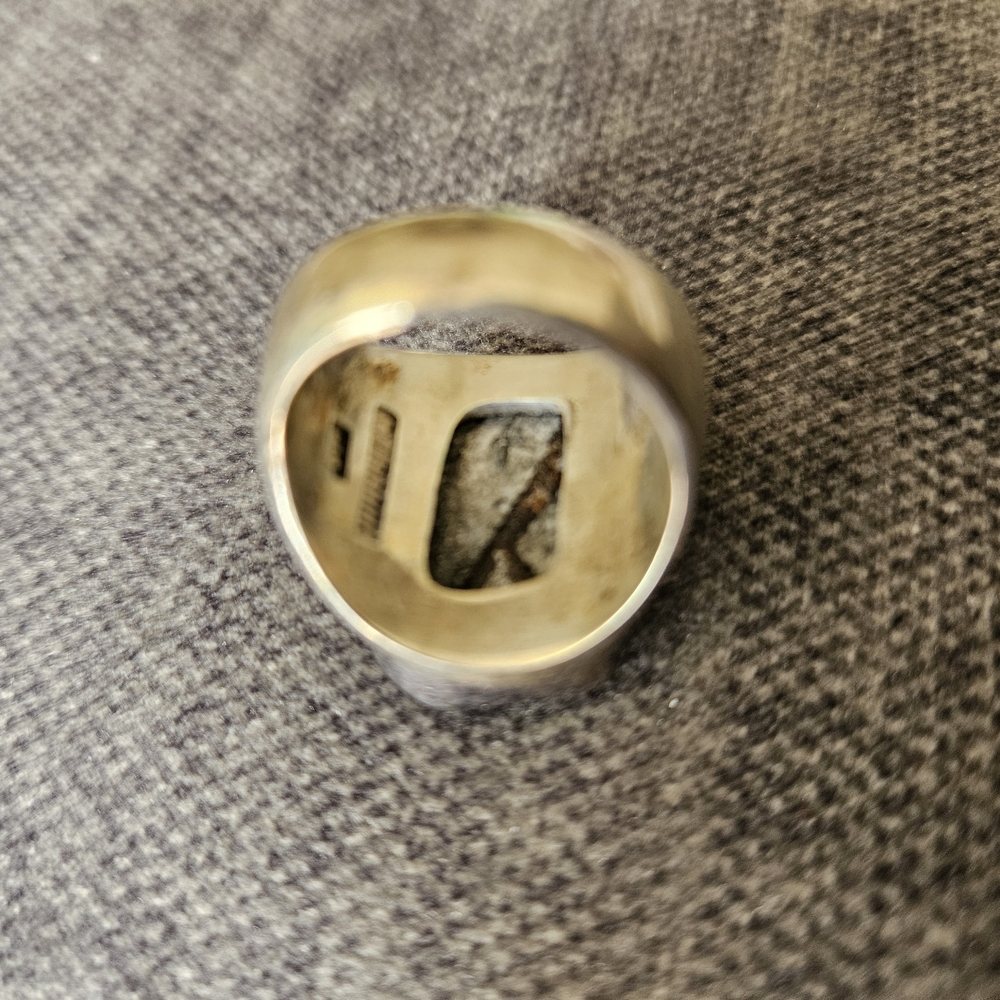 Silver Geometric Ring - image 3